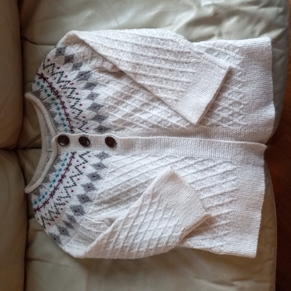 Suzy Shier Pretty 27% Mohair Wool Soft Nordic Cream Coloured Cardigan - Picture 1 of 9